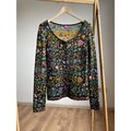 IVKO Damen Strickjacke mit Blumenmuster aus Merinowolle Größe L