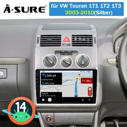 2+32G Android 14 Autoradio Carplay WiFi GPS Navigation für VW Touran 1T1 1T2 1T3