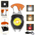 NEU Mini Magnetic COB LED Schlüsselanhänger Licht Taschenlampe USB Arbeitslampe