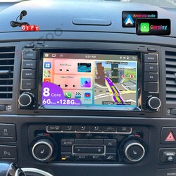 Android 14 Autoradio 8kern Carplay 128G Für VW Touareg Multivan T5 GPS Navi RDS