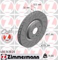 2x Bremsscheibe COAT Z ZIMMERMANN 400.3630.20 für MERCEDES R129 SL AMG 129 067
