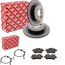 FEBI BREMSSCHEIBEN 280mm + BELÄGE HINTEN passend für MINI R55 R56 R57 R58 R59HA 280x10mm | mit WARNKONTAKT