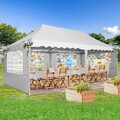 Faltpavillon 3x6m Wasserdicht Stabil Gartenpavillon Partyzelt mit 4 Sandsäcken