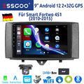 Android 12 Autoradio CarPlay GPS Navi BT Für Mercedes Benz Smart Fortwo DAB+ Kam