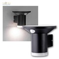 LED Solar Wandleuchte Edelstahl-Anthrazit, Dauerlicht warmweiß & Bewegungsmelder