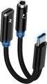 USB C auf 3,5mm Klinke Kopfhörer Adapter und Laden,2-in-1 Type C auf 3.5mm 