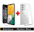 Set für Samsung Galaxy  A13 A14 A34 A53 A54 Silikon Schutz Hülle + 9H Schutzglas
