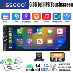 Autoradio 1 Din 6.86" Touchscreen Wireless Apple CarPlay Bluetooth USB KAM Radio