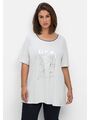 sheego Damen Shirt mit Foliendruck vorn, in leichter A-Form T-Shirt