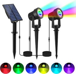 2/4 Stück LED Solarleuchte Solarlampe Außen Gartenstrahler Warmweiß Mehrfarbig