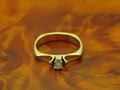 14kt 585 bicolor Gold Ring mit 0,10ct Brillant Solitär Besatz / Diamant / RG 56