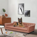 XXL Hundesofa Hundecouch Luxus Leder Hundebett Hundekorb mit Orthopädisch Kissen