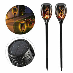 Solarleuchten 96LED Solar Fackel Gartenfackeln mit Flammeneffekt Solarlampen