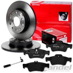 brembo BREMSSCHEIBEN + BELÄGE HINTEN für MERCEDES E-KLASSE W212 S212 + CLS W218HA 300x10mm // Voll/Massiv // komplett mit Warnkontakt