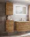 NEU Badmöbel Set ARUBA EICHE 80 cm mit Waschbecken LED SOFT-CLOSE MATT MONTIERT