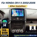 64G Android 14 Autoradio Carplay FM Kam GPS Navi Für Honda CR-V II CRV 2002-2006