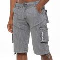 Kruze Herren Cargo Shorts Combat Denim Jeansshorts Sommer Knielang Halbhose