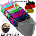 🚑 FFP2 Maske 4D Fisch Form Mundschutz Masken Atemschutz CE2163 - 10 Farben! 🚑
