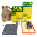 MANN Filterset 4-tlg + 5L CASTROL 5W30 Motoröl für VW GOLF 4 A3 1.6 1.8 / T 2.0