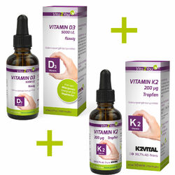 Vita2You Vitamin K2 + Vitamin D3 5000 IE Tropfen - je 50ml - K2 MK-7 - PremiumJetzt zum Einführungspreis...