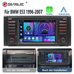 Autoradio Für BMW X5 E53 1996-2007 Apple Carplay Android 14 GPS Navi RDS 2+64GB20% Rabatt mit Code CYBER25