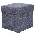 Polsterhocker - grau - Strukturstoff - mit Stauraum Hocker Fußhocker Sitzhocker