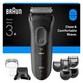 BRAUN Series 3+ 3000BT Elektrorasierer mit Barttrimmer-Aufsatz Herrenrasierer