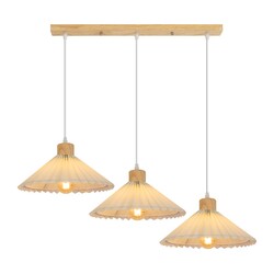 Moderne Pendelleuchte Hängelampe Holz 1/3 Flamming Esszimmerlampe Pendellampe