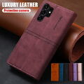 Hülle für Samsung S23 Ultra S22 S21 S20 A14 A54 A53 A52s Leder Karten Book Case