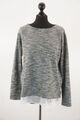 Pull & Bear Damen Pulli Pullover M grau Glitzer meliert modisch Rundhals Strick