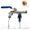 Doppel Kugelhahn Wasserhahn Außen Garten 3/4 Zoll und 3/4 Zoll Anschluss 2 Sc...