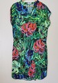 Peter Hahn Sommer Kleid mit überschnittener Schulter Gr.: 40/42 grün gemustert
