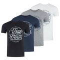 Mustang Herren T-Shirt Basic Print Rundhals Kurzarm Tee Shirt 100% Baumwolle NEU