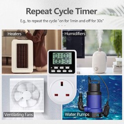2x ORIDGET 24 Stunden Digitale Elektrische Zeitschaltuhr Steckdose mit Countdown T319