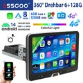 6+128G 8Core Autoradio Android 14 Carplay GPS Navi 1 DIN 360° Drehbar Bildschirm