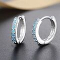 Damen Ohrringe Creolen Zirkonia Edelstahl Silber Ohrschmuck  Schmuck  Neu