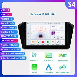 Für VW Passat B8 2015-2020 Android 12 Autoradio GPS Navi WIFI CarPlay 4+32G DAB+