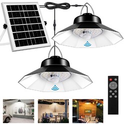 Solar LED Hängelampe Solarbetriebene Mit Fernbedienung Pendelleuchte Industrie