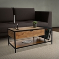 Couchtisch mit Schublade und Zeitschriftenfach Wohnzimmertisch Braun 100x54x45cm