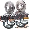 4x BREMSSCHEIBE+BREMSBELÄGE+BREMSBACKEN VORNE+HINTEN FÜR AUDI Q7 4L