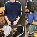 Lässiges Herren T-Shirt Frühling Herbst mit stylischem O-Ausschnitt und langen Ärmeln
