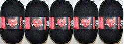 500g (5x100g) Sockenwolle Sport Socks von Red Heart 4-fach filzfrei schwarz 016