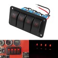 2/3/4/5/6 Gang Rot LED Schaltpanel Kippschalter Für Auto Boot Universal Schalter