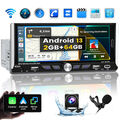 6.9 Zoll Autoradio 1 Din Apple Carplay Android 13 2G+64G GPS Navi WIFI RDS +Kam