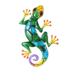 Metall Gecko Echsen Wanddeko Salamander Eidechse Wandhänger Dekofigur