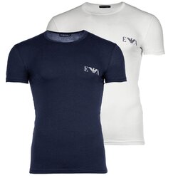 EMPORIO ARMANI Herren T-Shirt, 2er Pack - BOLD MONOGRAM, Rundhals, Slim Fit, ...Herren T-Shirt, 2er Pack - BOLD MONOGRAM, Kurzarm, R...