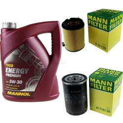 MANNOL 5L Energy Premium 5W-30+MANN-FILTER Filterpaket für VW Jetta IV 162 2.0