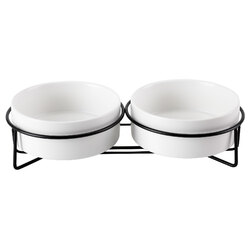 2er Set Katzennapf mit Ständer Katze Erhöhter Futternapf Fressnapf Keramik Napf