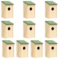 4-10x Vogelfutterhaus Futterspender Futterstation Vogelhäuschen Holz Nisthaus 