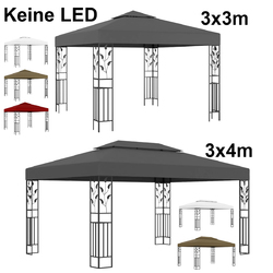Pavillon 3x3m 3x4m Gartenpavillon Gartenzelt Partyzelt Festzelt Zelt, LED Wählen